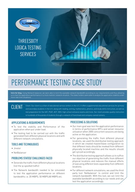 Case Study : Performance Testing (Educational Services) | PDF
