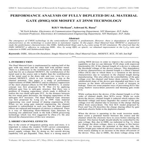 Performance analysis of fully depleted dual material