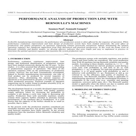 Performance analysis of production line with