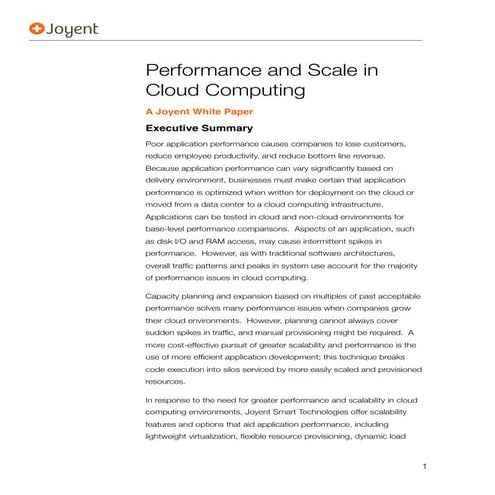 Performance And Scale In Cloud Computing 1