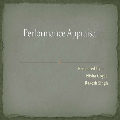 Performance appraisal