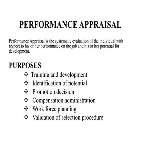 Performance appraisal