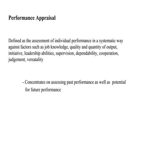 Performance appraisal