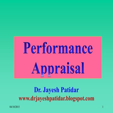 Performance appraisal
