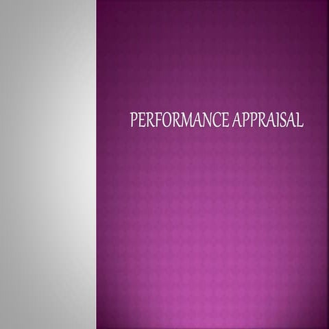 Performance appraisal