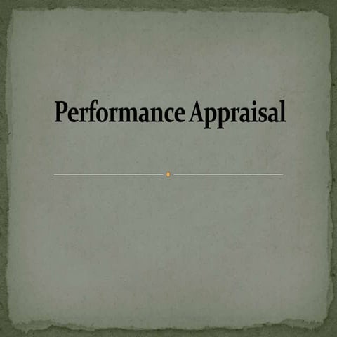 Performance appraisal