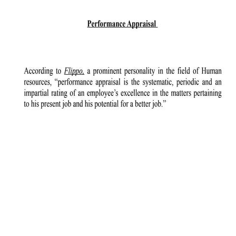 Performance appraisal notes and details.