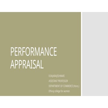 PERFORMANCE APPRAISAL in modern organisation