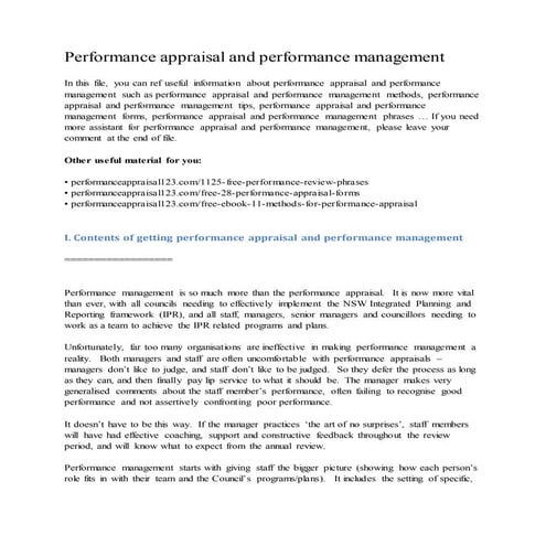 Performance appraisal and management | DOCX