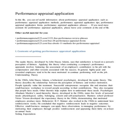 Performance appraisal application