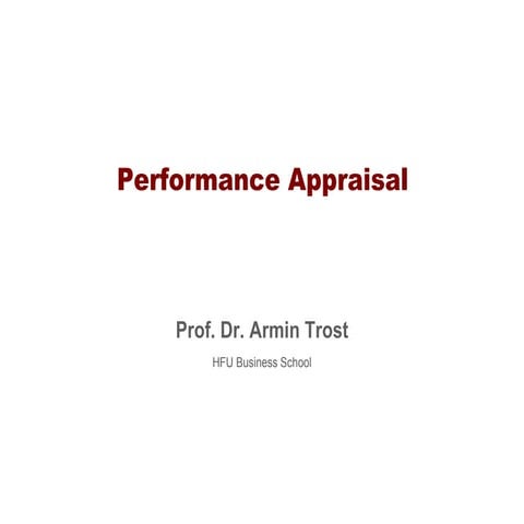 Performance Appraisal