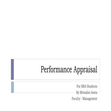 Performance Appraisal