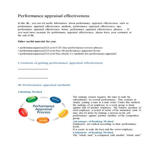 Performance appraisal effectiveness