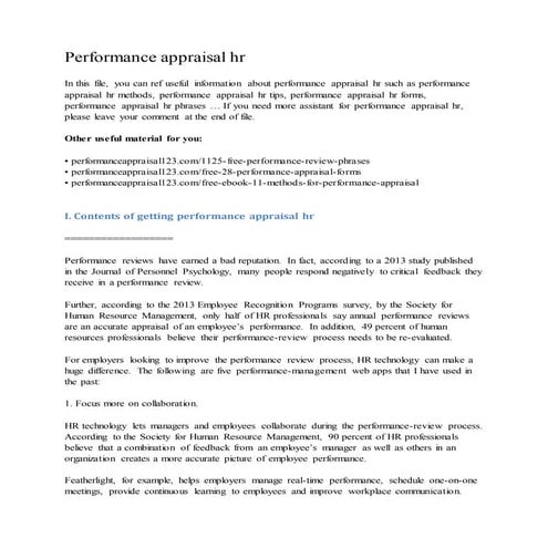 Performance appraisal hr