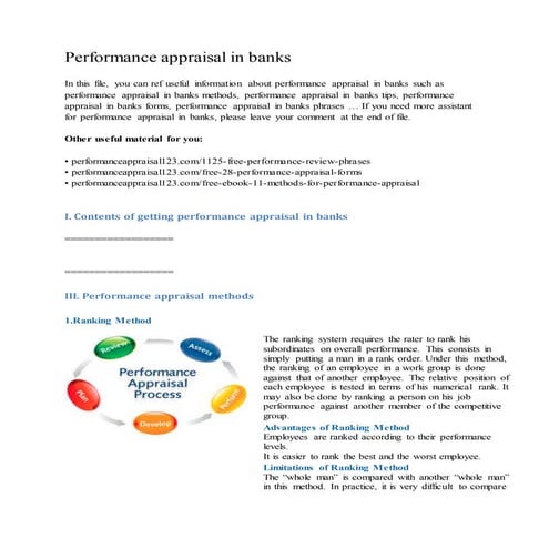 Performance appraisal in banks