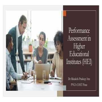 Performance appraisal/ assessment in higher educational institutes (HEI)