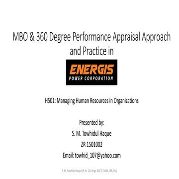 Performance appraisal (mbo, 360)