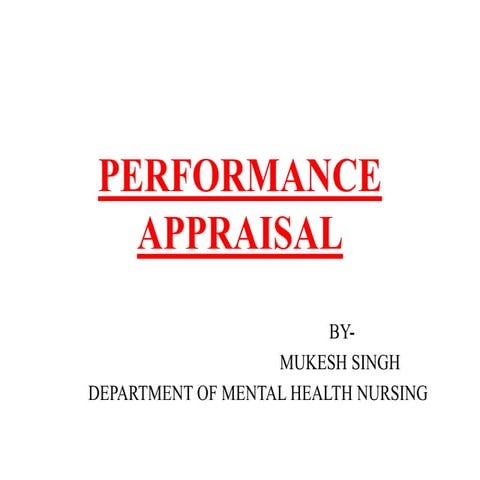 Performance appraisal mukesh