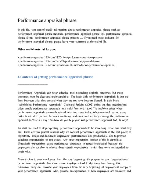 Writing a performance appraisal | DOCX