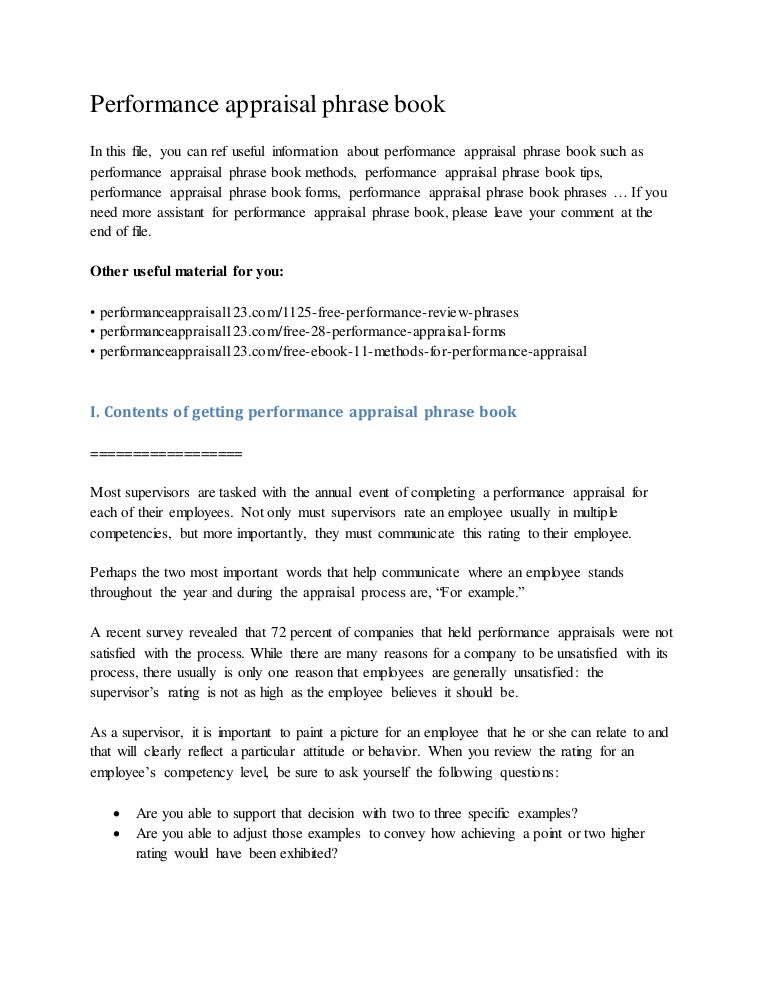 words for employee evaluations