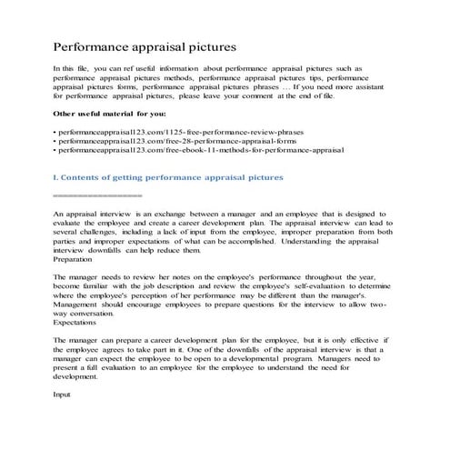 Performance appraisal pictures