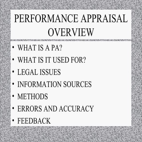 Performance Appraisal Slides For Hrm