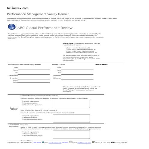 Performance appraisal survey demo | PDF
