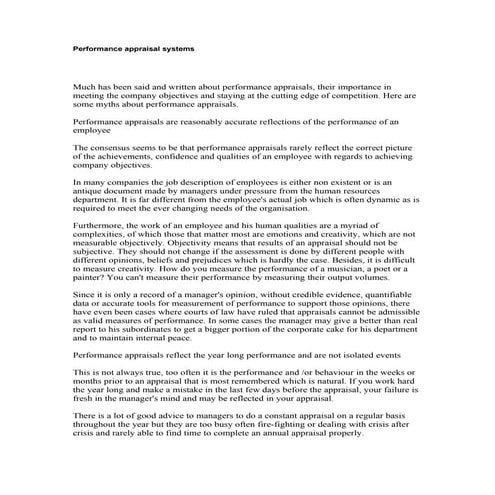 Performance Appraisal and its Effect on Employees’ Productivity in ...
