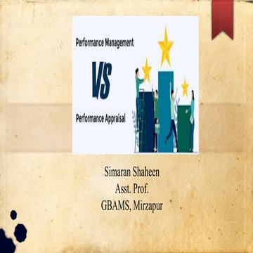 Performance appraisal vs Performance management | PPTX