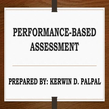 Performance assessment