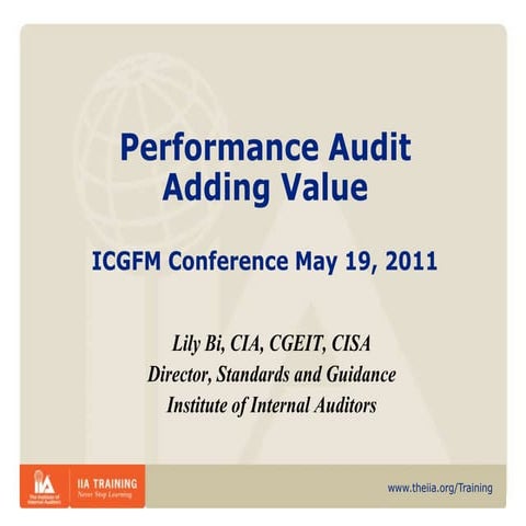 Performance audit adding value
