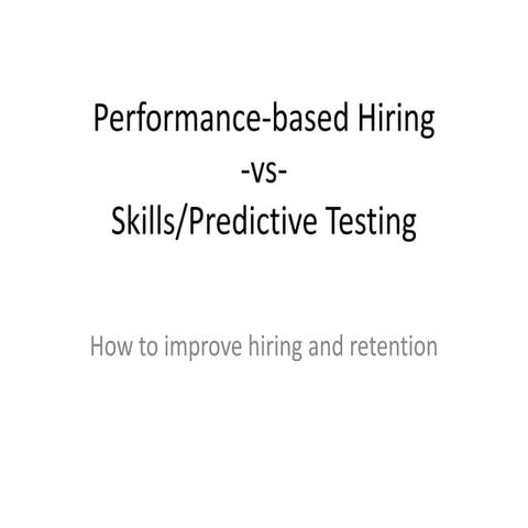 Performance Based Hiring Ppt