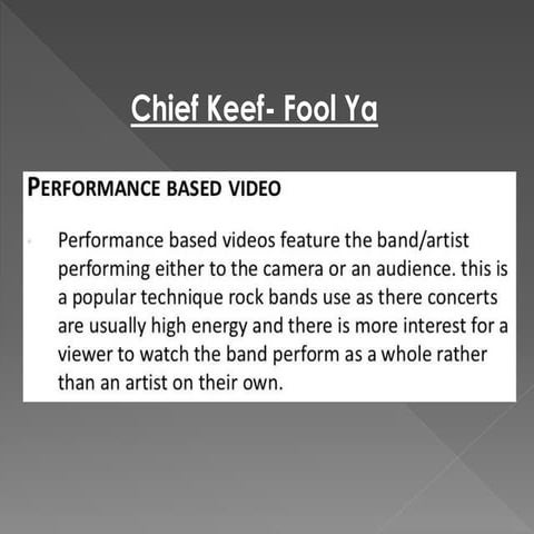 Performance based videos and example