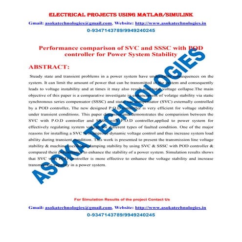 Performance comparison of SVC and SSSC with POD controller for Power System S...