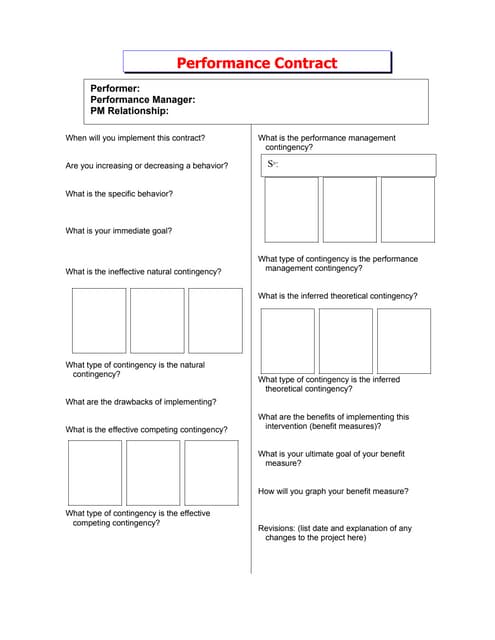 Performance contract