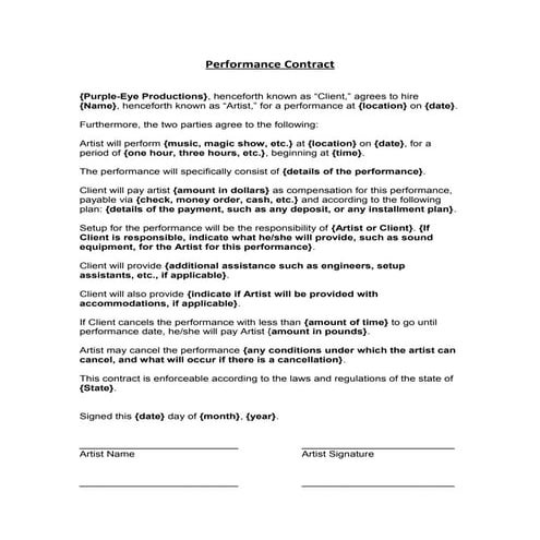 Performance contract | DOC