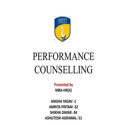 Performance counseling
