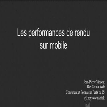 Les Performance de rendu sur mobile