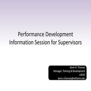 Performance Development Information...