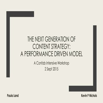 The Next Generation of Content Strategy: A Performance-Driven Model