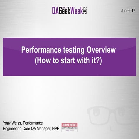 Performance Engineering - how to start!