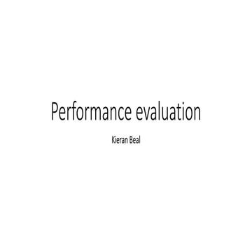 Performance evaluation