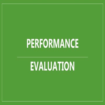 Performance evaluation