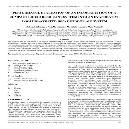 Performance evaluation of an incorporation of a compact liquid desiccant syst...