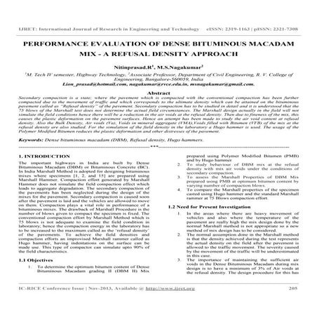 Performance evaluation of dense bituminous macadam mix   a refusal density ap...