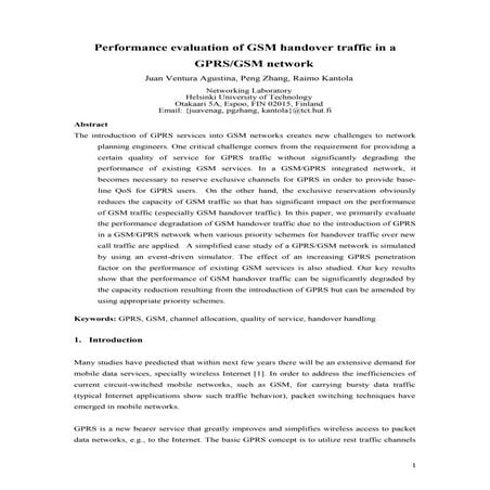 Performance evaluation of gsm handover traffic in a gprsgsm network