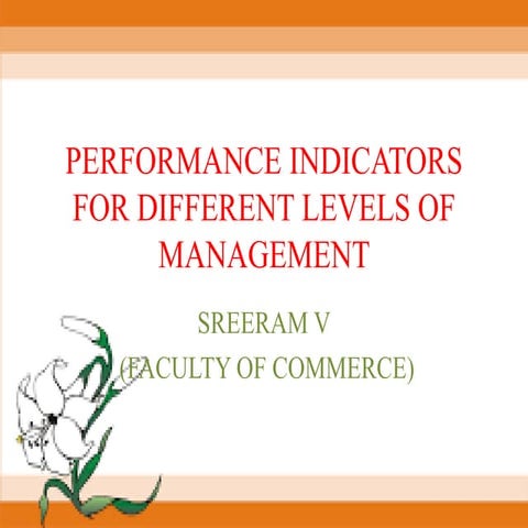 Performance indicators for different levels of management | PPTX