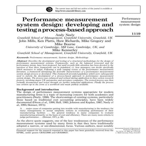 Performance management