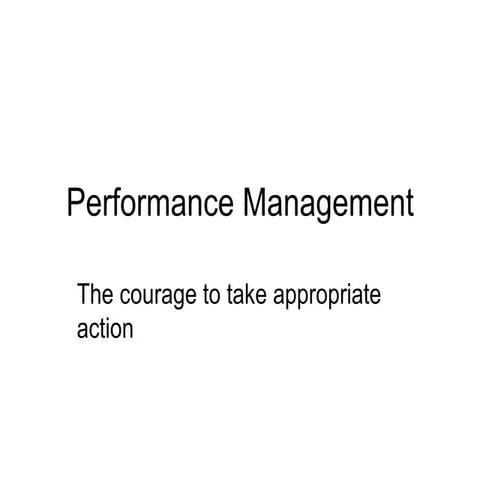 Performance Management