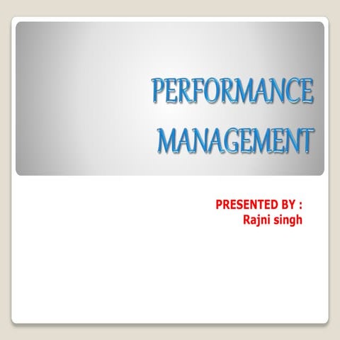Performance management